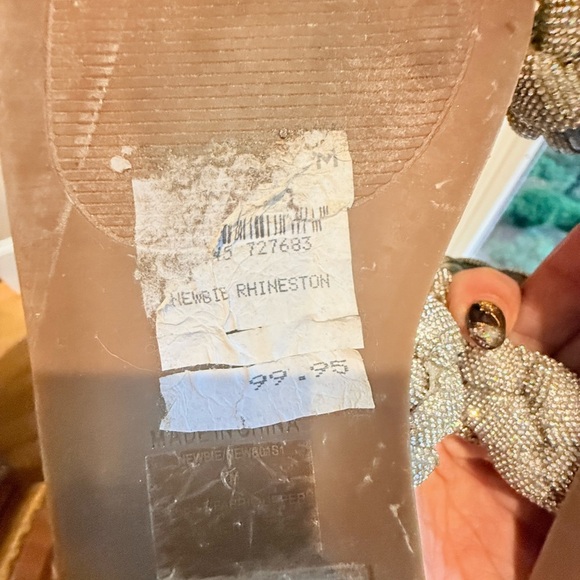 Steve Madden Newbie Silver Rhinestone Braided Slide Flat Sandals Size 7 MSRP$100 - Picture 14 of 16